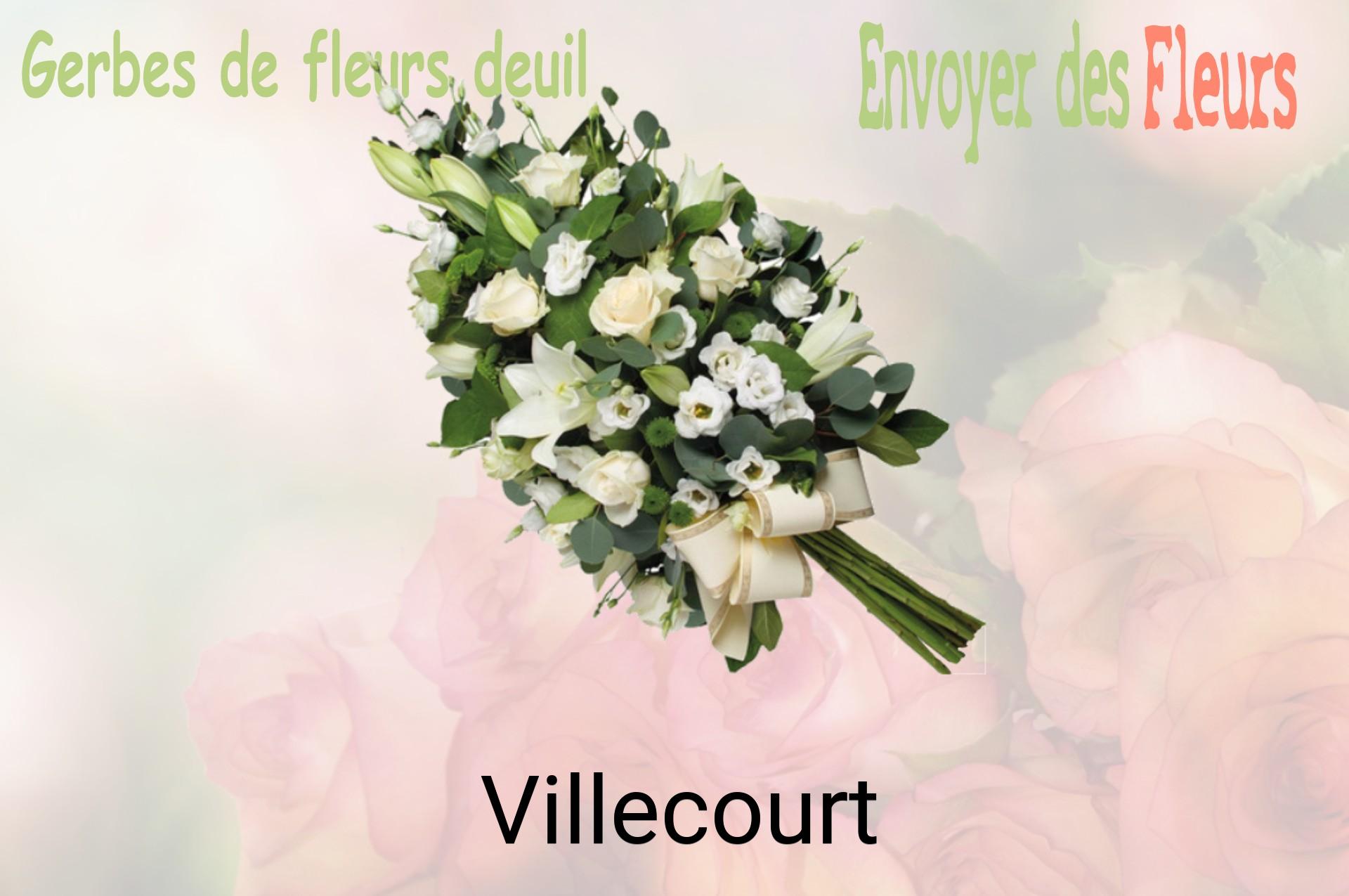 Gerbe de fleurs de deuil livrée à Villecourt